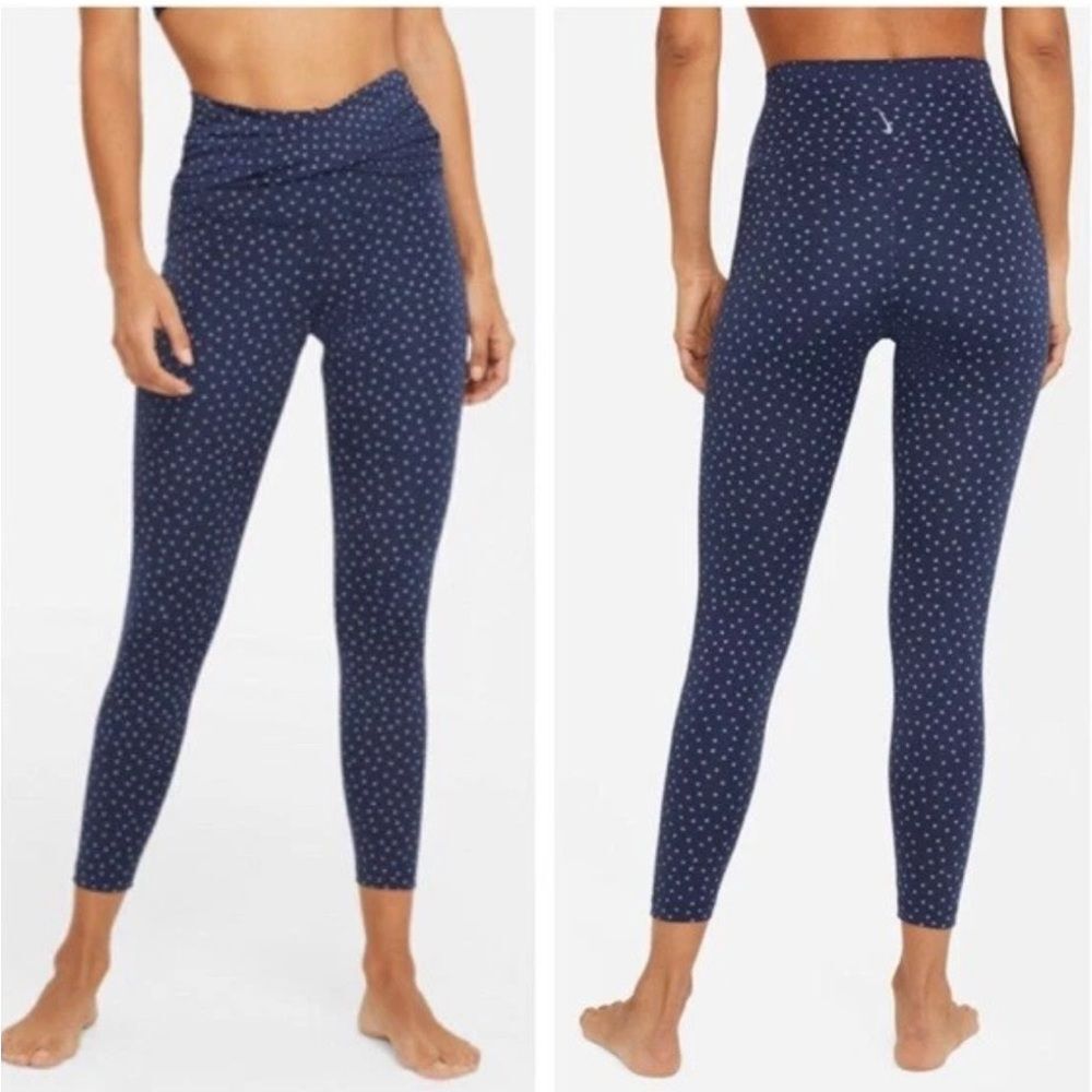 Nike Yoga Polka Dot Twist Leggings High Rise 7/8 Length Women’s Size Medium